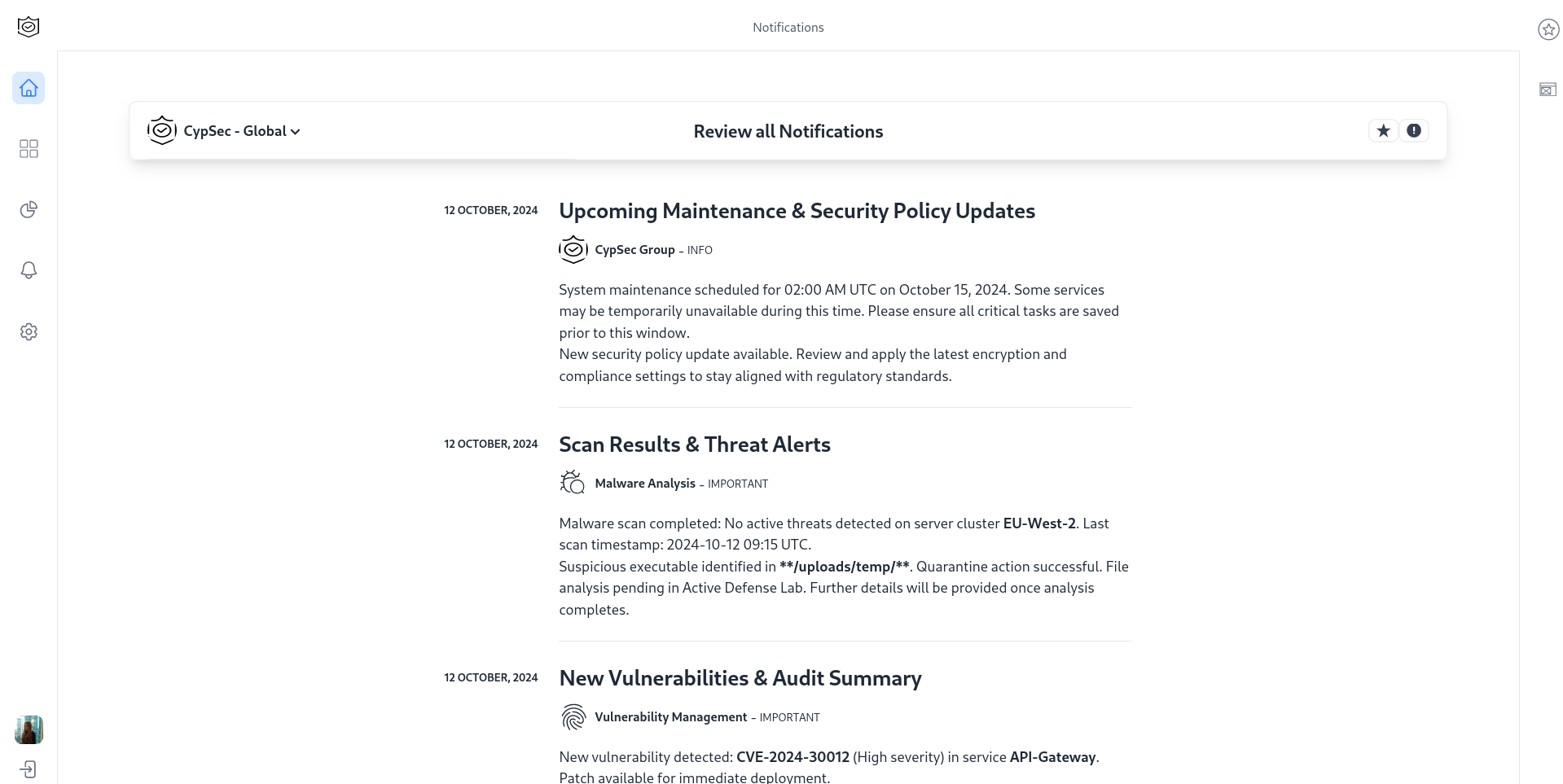 Tracking Policy User Interaction Notification